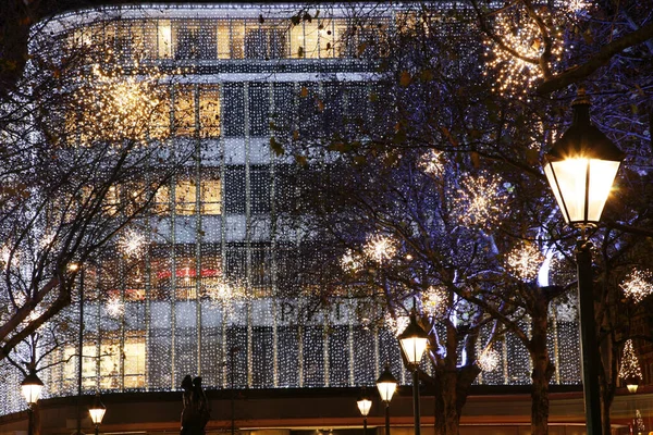 Exibição Luzes Natal Sloane Square Chelsea Londres Luzes Natal Coloridas — Fotografia de Stock