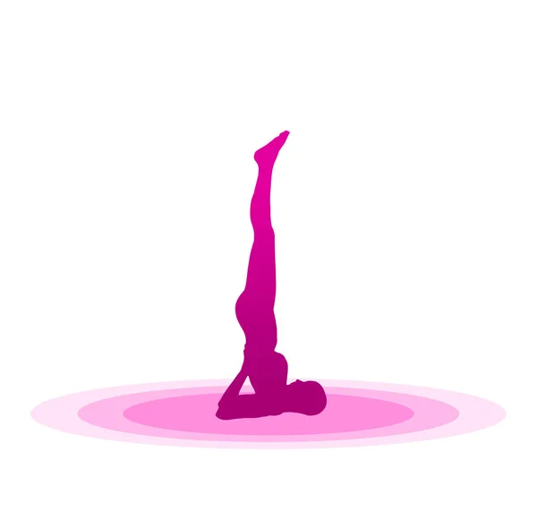 Purpurowa Pozycja Jogi — Zdjęcie stockowe