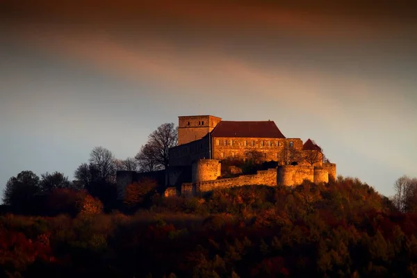 Vista Panorâmica Majestosa Arquitetura Medieval Castelo — Fotografia de Stock