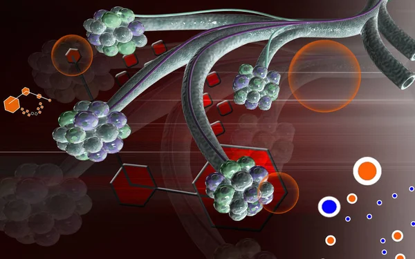 Digital Illustration Alveoli Färg Bakgrund — Stockfoto