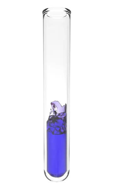 보라색 액체가 과학적 시험관의 품질의 렌더링 — 스톡 사진