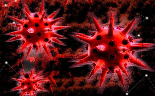 Digital Illustration Flu Virus Colour Background — Stock Photo, Image