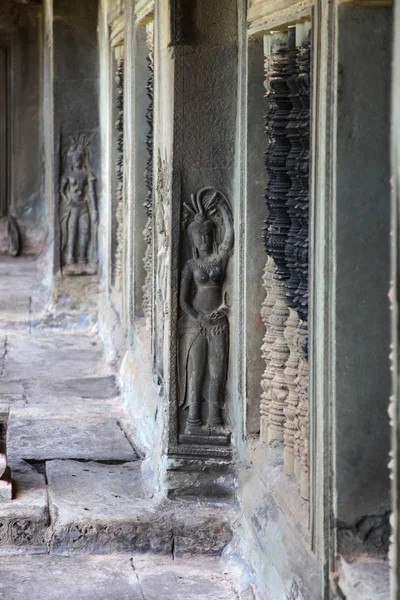 Reliéf Západ Galerie Angkor Wat — Stock fotografie