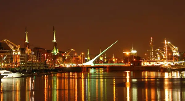 Burnos Aires Posh Bairro Puerto Madero Noite — Fotografia de Stock