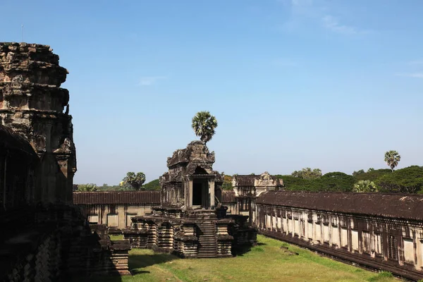 Noordelijke Bibliotheek Eerste Vliegtuig Angkor Wat Tempel — Stockfoto