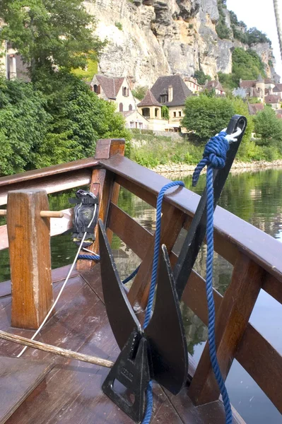 Promenad Båt Dordogne Ombord Traditionella Båtskodda Pråmar Eller Gabarres — Stockfoto