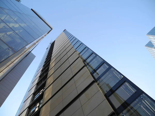 Malerische Städtische Ansicht Moderner Wolkenkratzer Fassade — Stockfoto