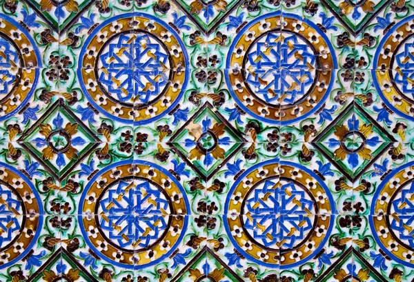 Azulejos Csempe Részlet Iszlám Művészet Sevilla Andalúzia Spanyolország — Stock Fotó