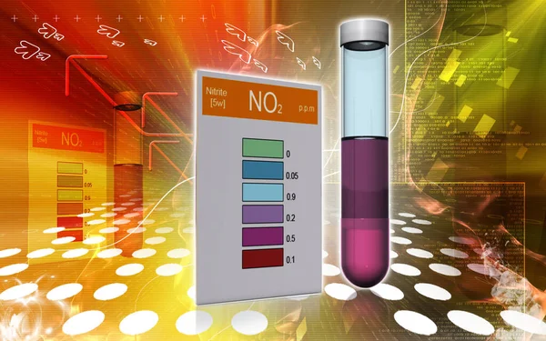彩色背景下亚硝酸盐测试的数字图像 — 图库照片