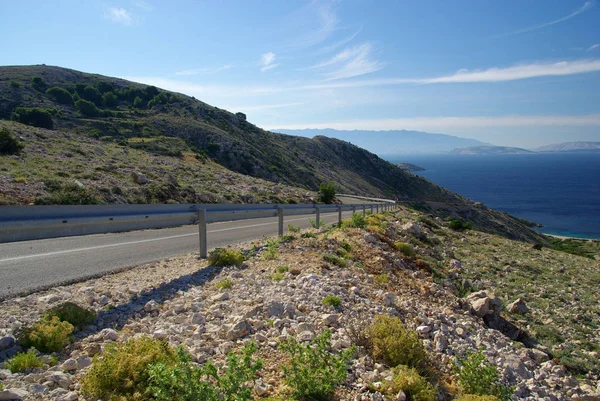 Stara Baska Kuestenstrase Stara Baska Coast Road — Fotografia de Stock