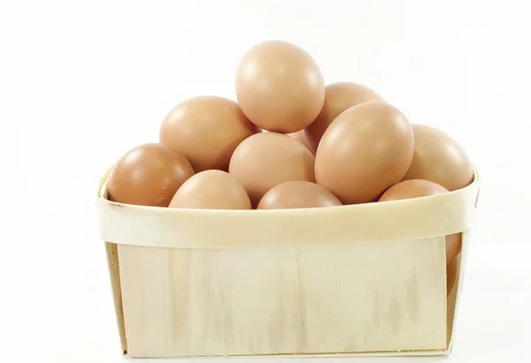 Ein Korb Mit Frischen Eiern — Stockfoto
