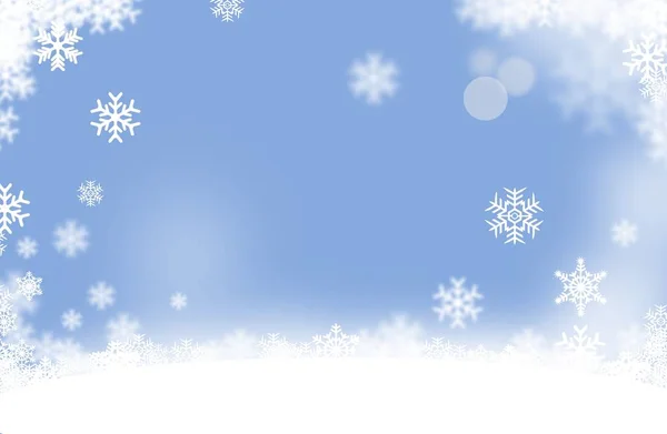 Płatki Śniegu Niebieskim Tle — Zdjęcie stockowe