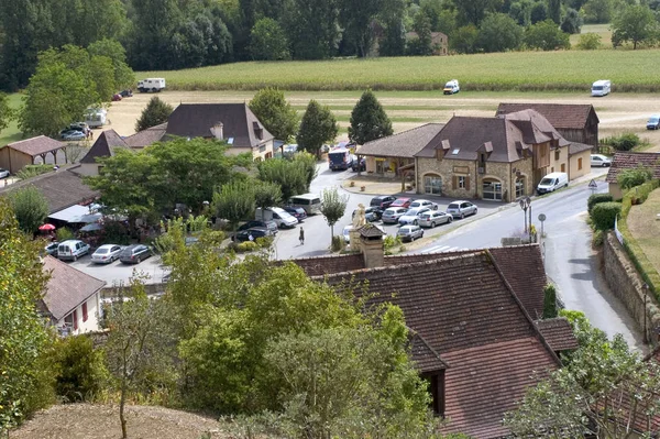 Castelnaud Borgo Suo Castello Villaggio Francese Nella Regione Perigord Dove — Foto Stock