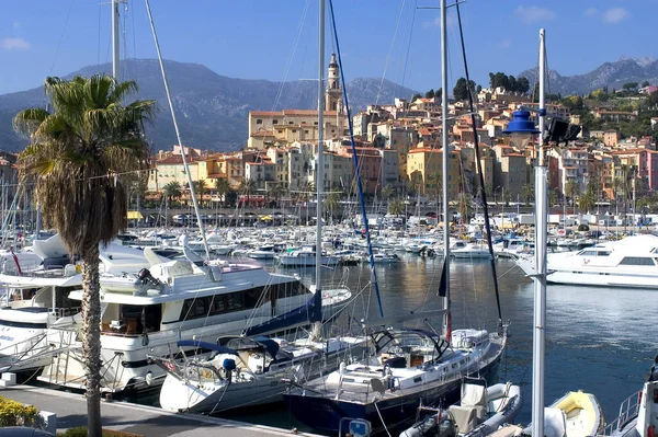 Cidade Menton Riviera Francesa Até Fronteira Com Itália — Fotografia de Stock
