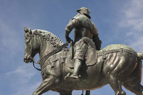 Estátua Equestre Condottiere Bartolomeo Colleconi Por Modelo Cera Andrea Del — Fotografia de Stock