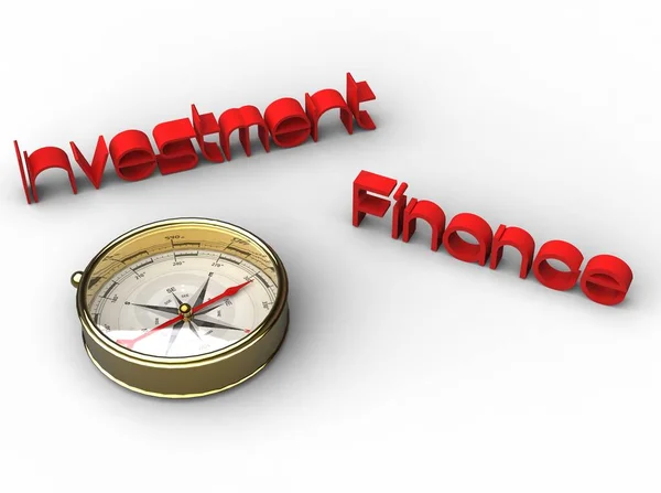 Business Concept Compass Finance Investment White Background — Stok fotoğraf