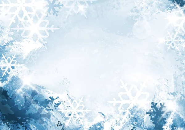 Flake Snow Background Copy Space — 图库照片