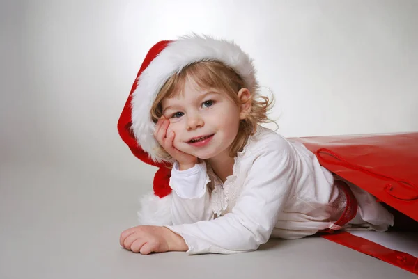 Retrato Navidad Fondo Del Estudio Imágenes de stock libres de derechos