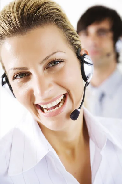 Opradores Masculinos Femininos Sorrindo — Fotografia de Stock