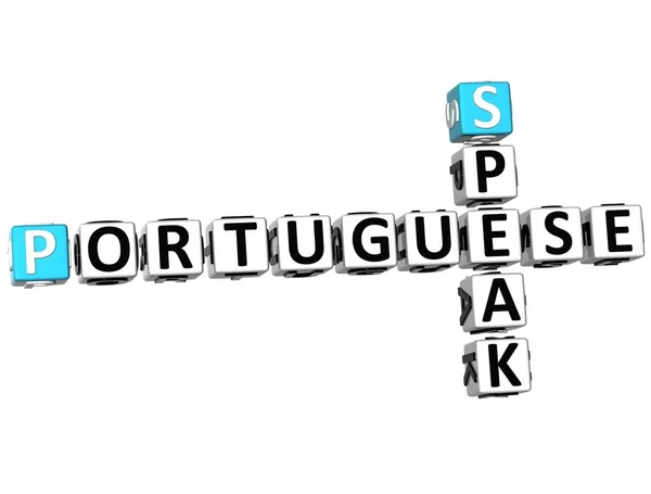 Fale Português Palavras Cruzadas Sobre Fundo Branco — Fotografia de Stock