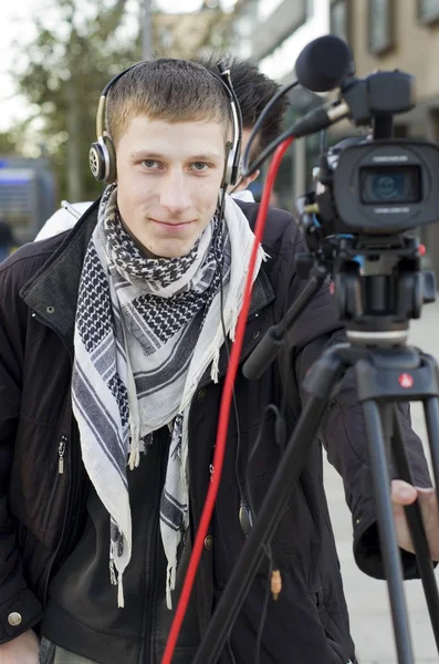 Young Man Bicycle Park — Stock Photo, Image