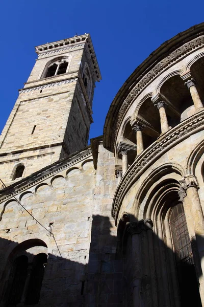 Basilika Och Tornklocka Bergamo Lombardiet Italien — Stockfoto