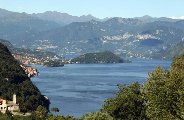 Widok Comacina Isola Jeziorze Como — Zdjęcie stockowe