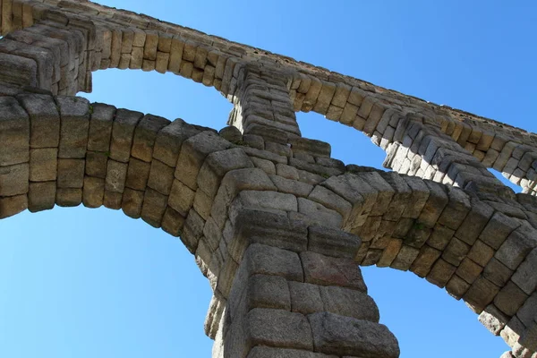 Het Beroemde Romeinse Aquaduct Segovia Spanje — Stockfoto