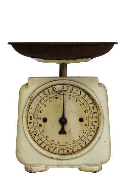 Relógio Vintage Velho Isolado Fundo Branco — Fotografia de Stock