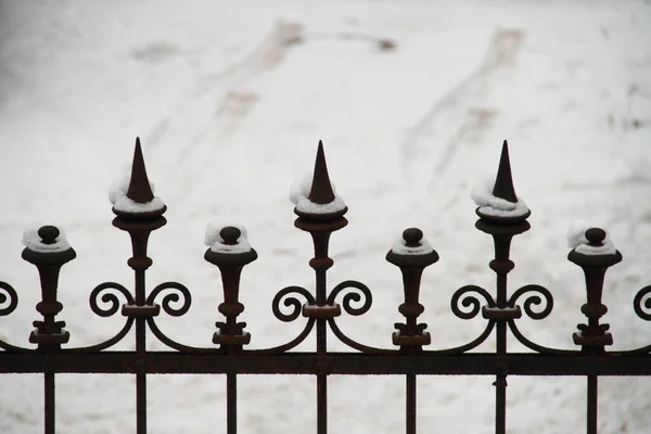 Iron Fence Winter — 스톡 사진