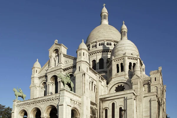 Slavná Bazilika Posvátného Srdce Ježíše Paříže Pařížském Pařížském Pařížském Pahorku — Stock fotografie