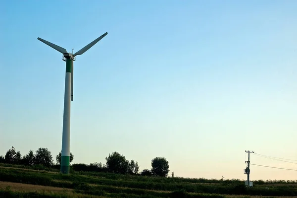 Windmühle Dreht Sich Sonnenuntergang — Stockfoto