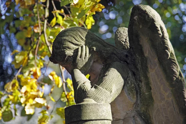 Socha Anděla Hřbitově — Stock fotografie