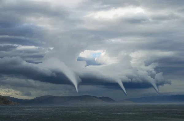 Changement Climatique Ouragan Tornade Dans Ciel Catastrophe Naturelle — Photo