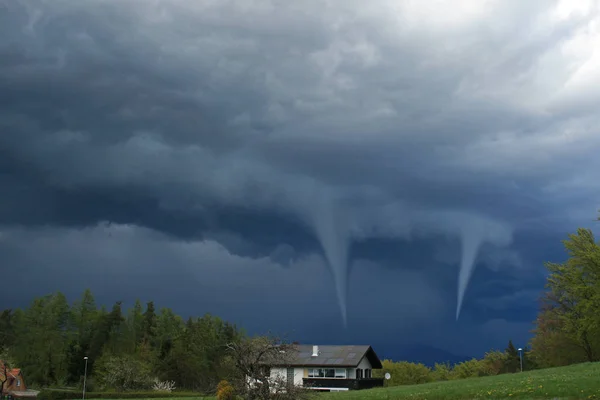 Klimaatverandering Tornado Orkaan Lucht Natuurramp — Stockfoto