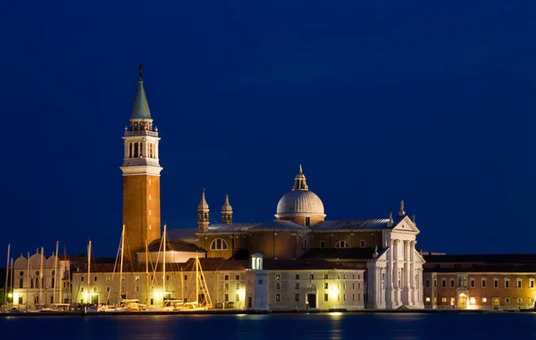 Basiliek San Giorgio Maggiore Tijdens Schemering Venetië Italië — Stockfoto