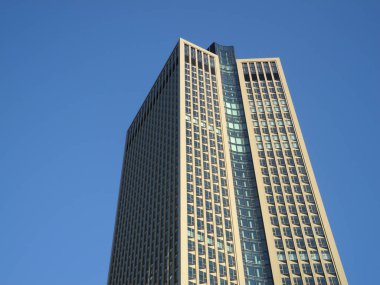 scenic urban view of modern skyscrapers facade clipart
