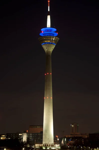 Mídia Porto Dusseldorf Noite — Fotografia de Stock