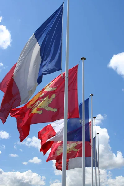 Bandeiras Francas Normandia — Fotografia de Stock