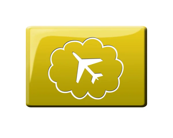 Airplane Button Graphic Illustration — Stock Photo, Image