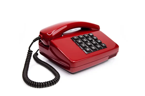 Telefone Vermelho Clássico Década Oitenta — Fotografia de Stock