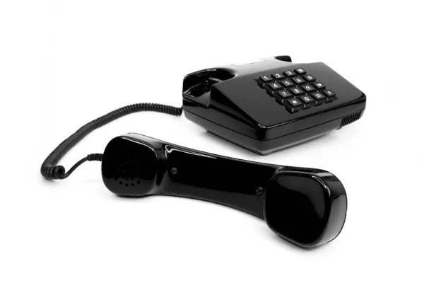 Klasický Černý Telefon Osmdesátých Let — Stock fotografie