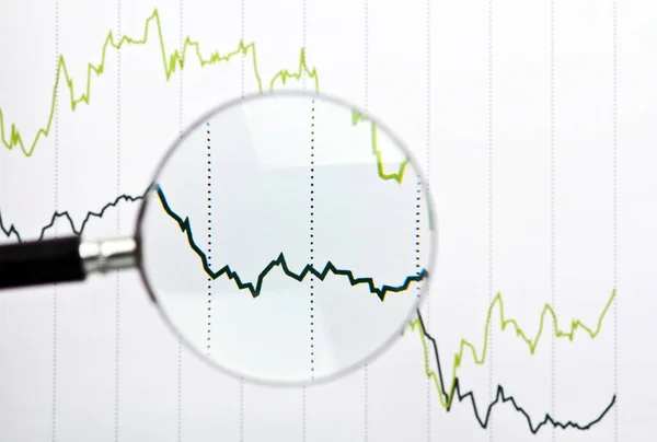 Finansal Grafik Grafikler Masada — Stok fotoğraf