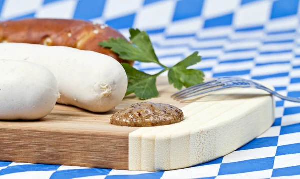 Salsicha Weis Com Mostarda Pretzel — Fotografia de Stock