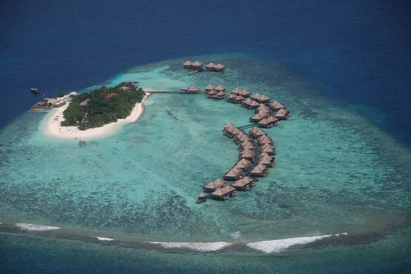 Maldivas Vista Aérea Isla —  Fotos de Stock