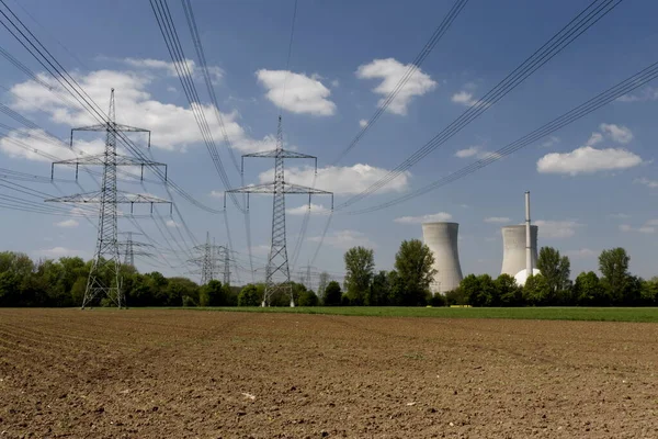 Koeltoren Fabriek Kernenergie Kolencentrale — Stockfoto