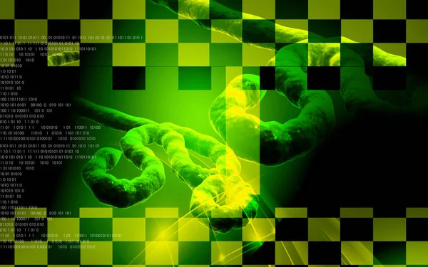 Ilustrasi Digital Virus Ebola Latar Belakang Warna — Stok Foto