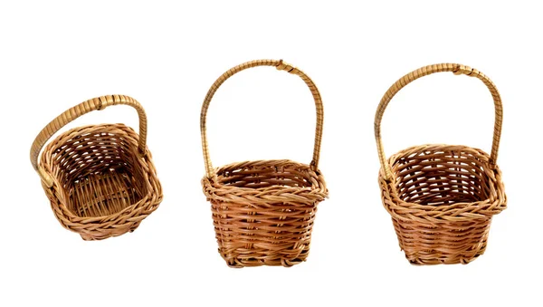 Close Shot Empty Baskets White Background — Stock Photo, Image