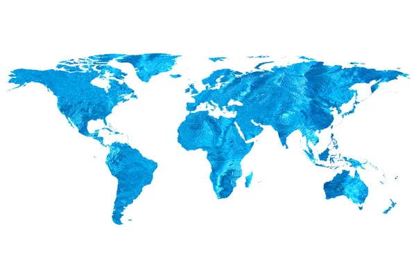 Isolerad Platt Världskarta Och Vatten Nasa Platt Världskarta Bild Som — Stockfoto