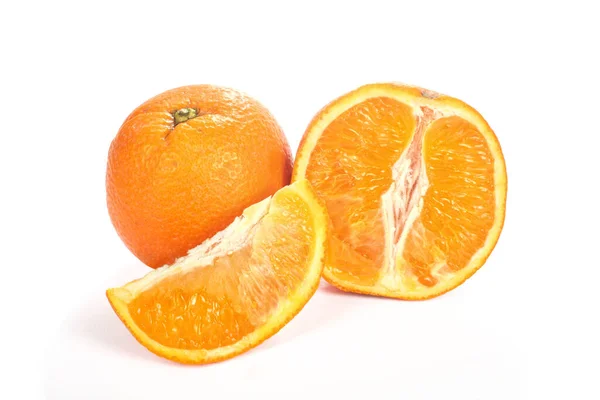Photo Gros Plan Orange Isolé Sur Blanc — Photo